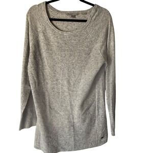 Royal Robbins Women's Grey Ribbed Knit Long Sl Sweater Wool Blend Minimalist L